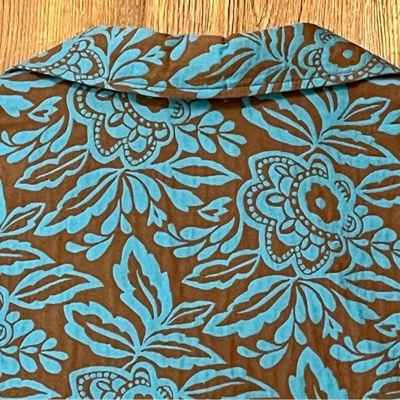 MAGGIE BARNES Quilted Blazer Jacket 2X Tapestry‎ Floral Blue Brown Womens 22/24 - Picture 8 of 13